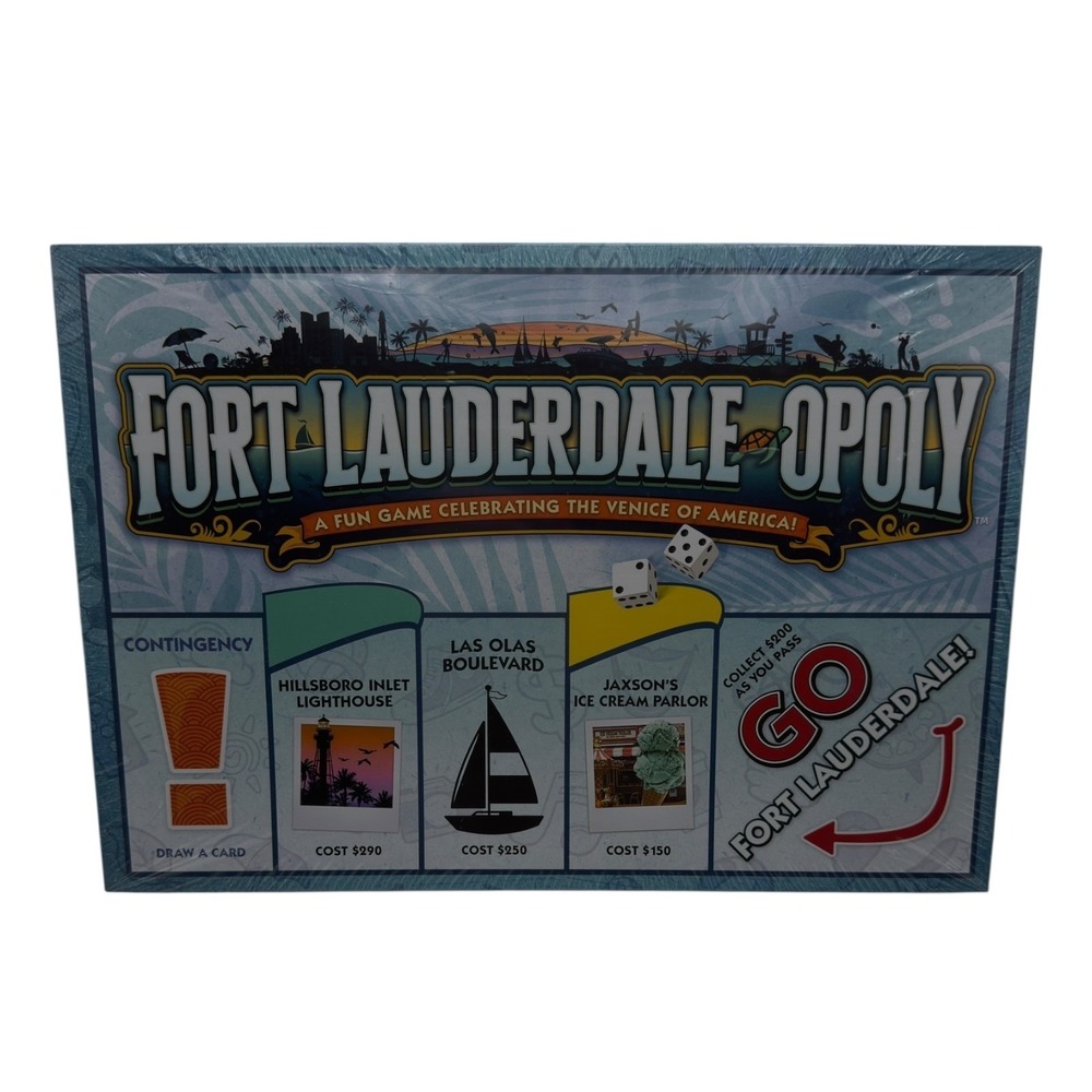 Fort Lauderdale-Opoly Board Game Late for the Sky Florida Monopoly Style New